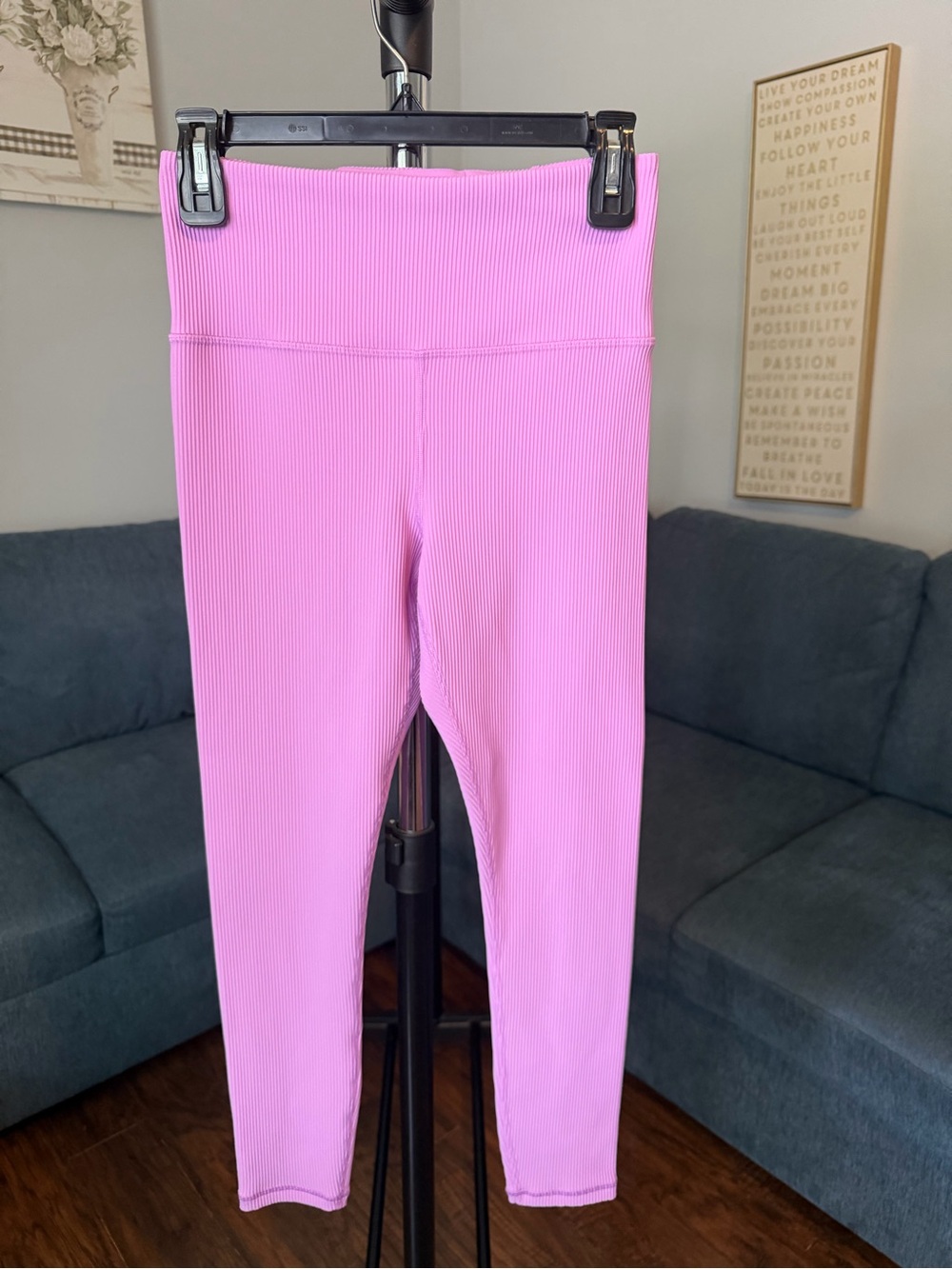 Athleta Ribbed High-Waist Leggings in Pink